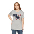 Red White and Blue Farmer Graphic, Unisex Jersey Short Sleeve Tee