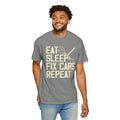 Eat Sleep Fix Cars Repeat, Comfort Colors Unisex Relaxed Fit T Shirt