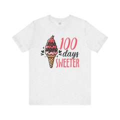 100 Days of School Unisex Tee | Elementary School, Ice Cream, Teacher Apparel