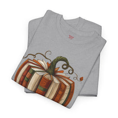 Autumn-Themed Pumpkin Book Tee, Cozy Fall Shirt, Halloween Apparel, Literary Gift, Unisex Comfortable T-Shirt