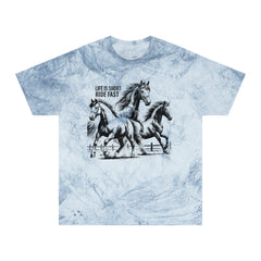 Life Is Short Ride Fast  - Horse Graphic Unisex Color Blast T-Shirt