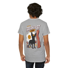 Breakfast Club Dog T‑Shirt — Retro Bacon & Eggs Graphic Tee
