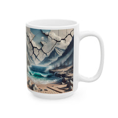 Serene Ocean Beach Nature-Inspired Ceramic Mug - 11oz & 15oz Options