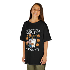 Kids Heavy Cotton™ Tee - "If You Give a Mouse a Cookie" - Fun Cartoon Shirt for Young Readers
