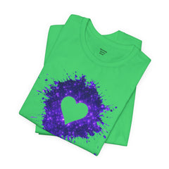Galaxy Heart Tee — Purple or Green Splatter Heart T-Shirt