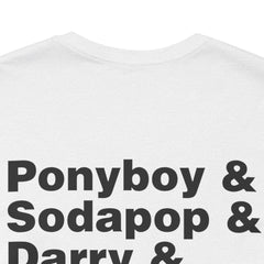 The Outsiders Shirt, Front and Back Images, Greasers Characters Shirt, Unisex Jersey Short Sleeve Tee