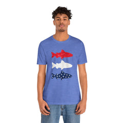 Patriotic Trout T-Shirt — Red White & Blue Fish Tee