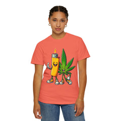 Vintage 'Lighter & Weed' Graphic T-Shirt — Relaxed Stoner/Cannabis Tee
