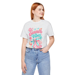 Summer Vibes Tee — Pastel Seashell Bow Beach T-Shirt