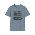 DD-214 Alumni with American Flag  Unisex Softstyle T-Shirt