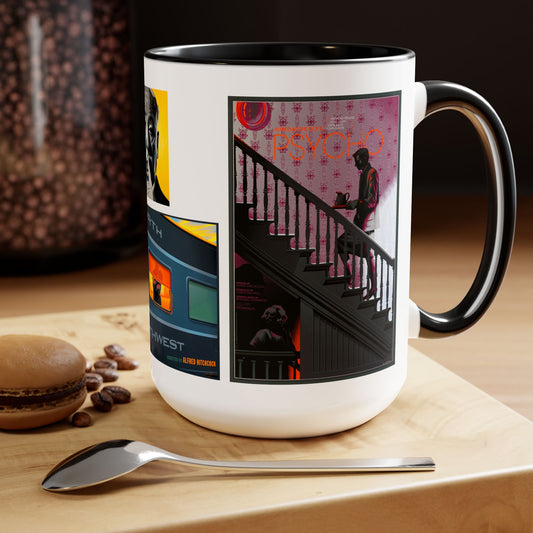 Alfred Hitchcock 3 Graphic Panel Movie Mug