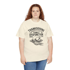 Thanksgiving Family Dysfunction Tee, Unisex Cotton T-Shirt, Funny Holiday Shirt, Family Gathering Wear, Thanksgiving Humor Apparel