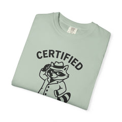 Certified Shenanigans Specialist T-shirt, Funny Tee, Unique Gift for Raccoon Lovers, Casual Wear, Birthday, Party Shirt