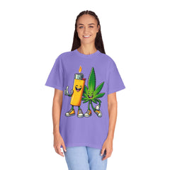 Vintage 'Lighter & Weed' Graphic T-Shirt — Relaxed Stoner/Cannabis Tee