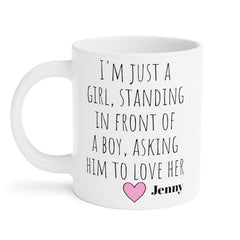 I'm just a girl, standing in front of a boy Mug, Knotting Hill Movie Quote, Boyfriend Gift, Husband Gift, Gift For Him, Personalized Gift