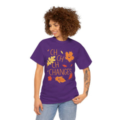 Changes Fall Leaves Graphic - Unisex Heavy Cotton Tee