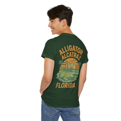 Alligator Alcatraz Unisex Heavy Cotton Tee, Florida Souvenir Shirt, Travel Gift, Vintage Style Tee, Nature Lover Apparel