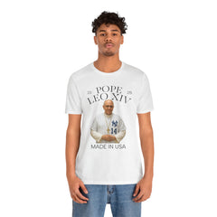 Pope Leo XIV New York Yankees Short Sleeve Tee - Made in USA