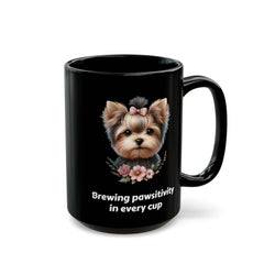 Yorkshire Terrier Black Mug (11oz, 15oz), Brewing Pawsitivity In Every Cup