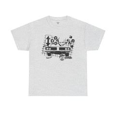 Abstract Retro Racing Car Unisex Heavy Cotton Tee | Perfect for Car Enthusiasts, Father's Day Gift, Casual Wear, Vintage Style, Unique Graphic Shirt