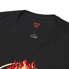 Flaming Fire Skull - Graphic Unisex Heavy Cotton Tee