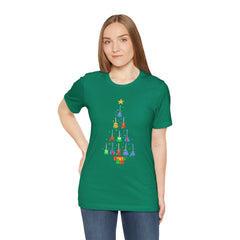Guitar Lover Christmas Tree - Unisex NuBlend® Tee Shirt / Electric, Acoustic Guitar, Guitarist Gift, Christmas Gift, Gift for him