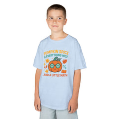 Kids Pumpkin Spice & Math Tee, Perfect for Fall, Halloween Fun, Back to School, Cute Gift for Students, Autumn Fashion