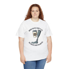 Amputee Coffee Humor - Unisex Heavy Cotton Tee