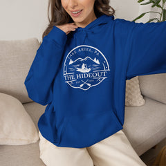 The Hideout Adventure Hoodie – Lake Ariel, PA Mountain Graphic Hooded Sweatshirt