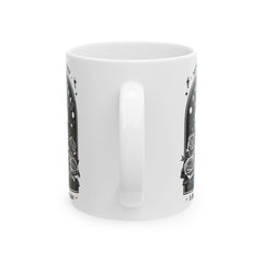 Celestial Skull and Rose Rose Ceramic Mug - Perfect for Coffee Lovers & Gift Giving