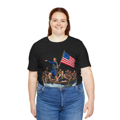 Historical Fever Patriot T‑Shirt — Revolutionary Flag Rowboat Design