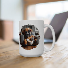 Less Talk More Coffee Boxer Ceramic Mug - Perfect for Dog Lovers