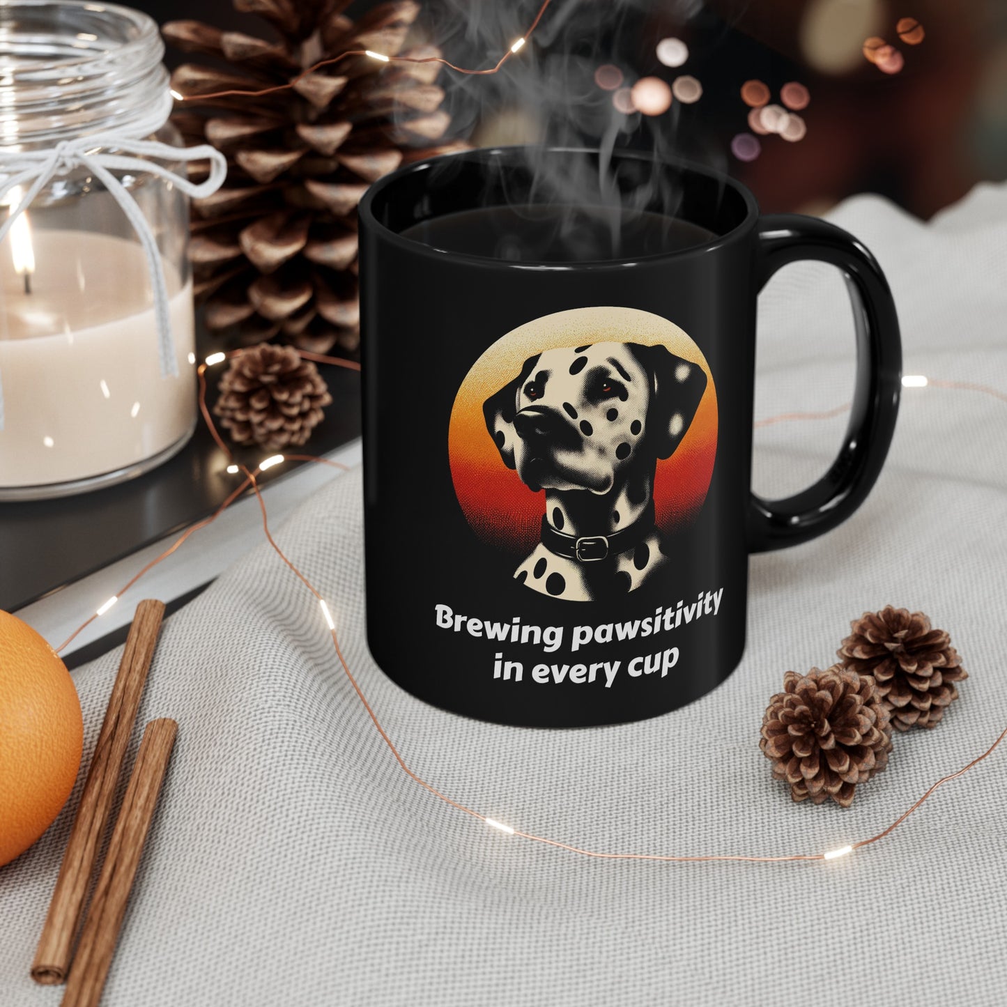 Dalmatian Black Mug (11oz, 15oz), Brewing Pawsitivity In Every Cup