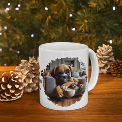 Less Talk More Coffee Boxer Ceramic Mug - Perfect for Dog Lovers