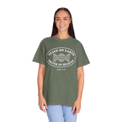 Faith-Inspired Unisex Garment-Dyed T-Shirt - 'Peace on Earth, Truth in Heaven'