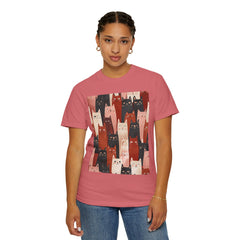 Cute Cat Print Unisex Garment-Dyed T-Shirt - Comfort Colors Soft Perfect for Animal Lovers and Casual Days