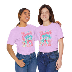 Summer Vibes Tee — Pastel Seashell Bow Beach T-Shirt
