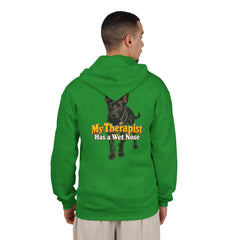Personalized with your dogs image Zip Hoodie — "My Therapist Has a Wet Nose" Graphic