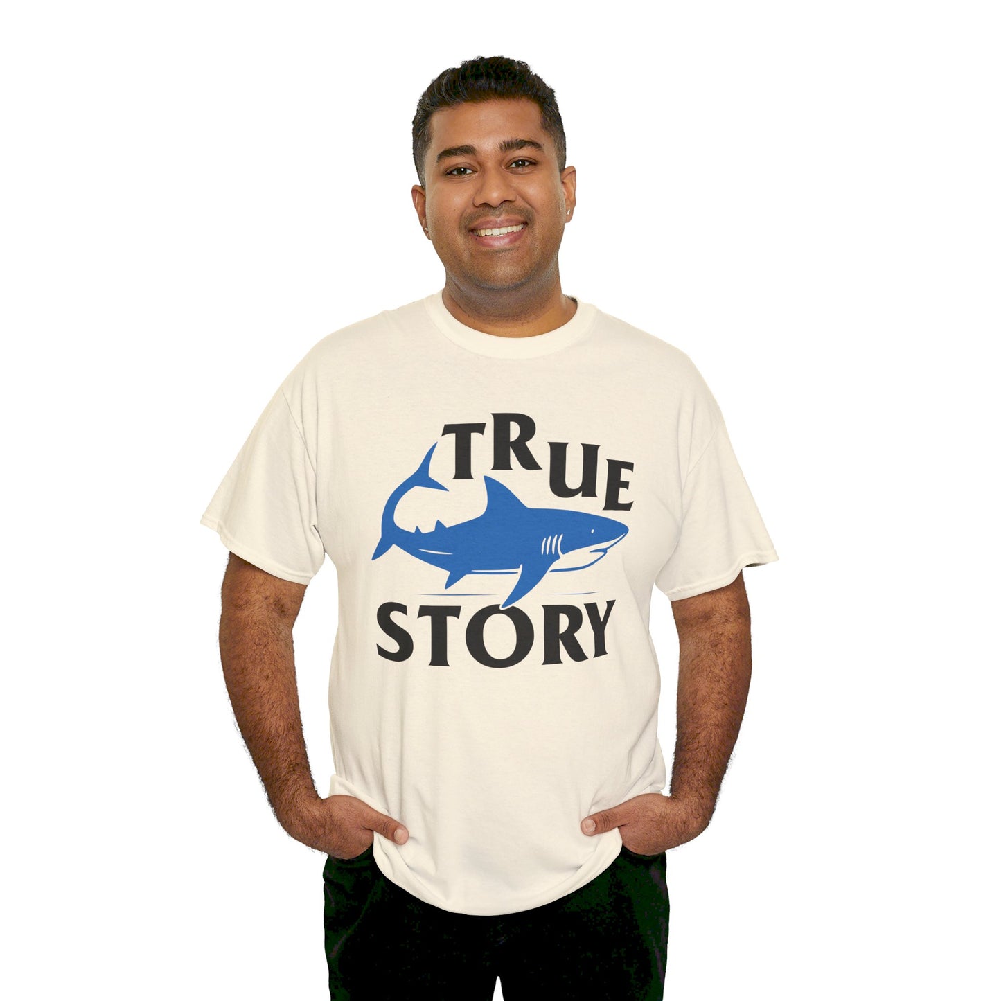 True Story Shark Graphic Amputee Humor - Unisex Garment-Dyed T-shirt