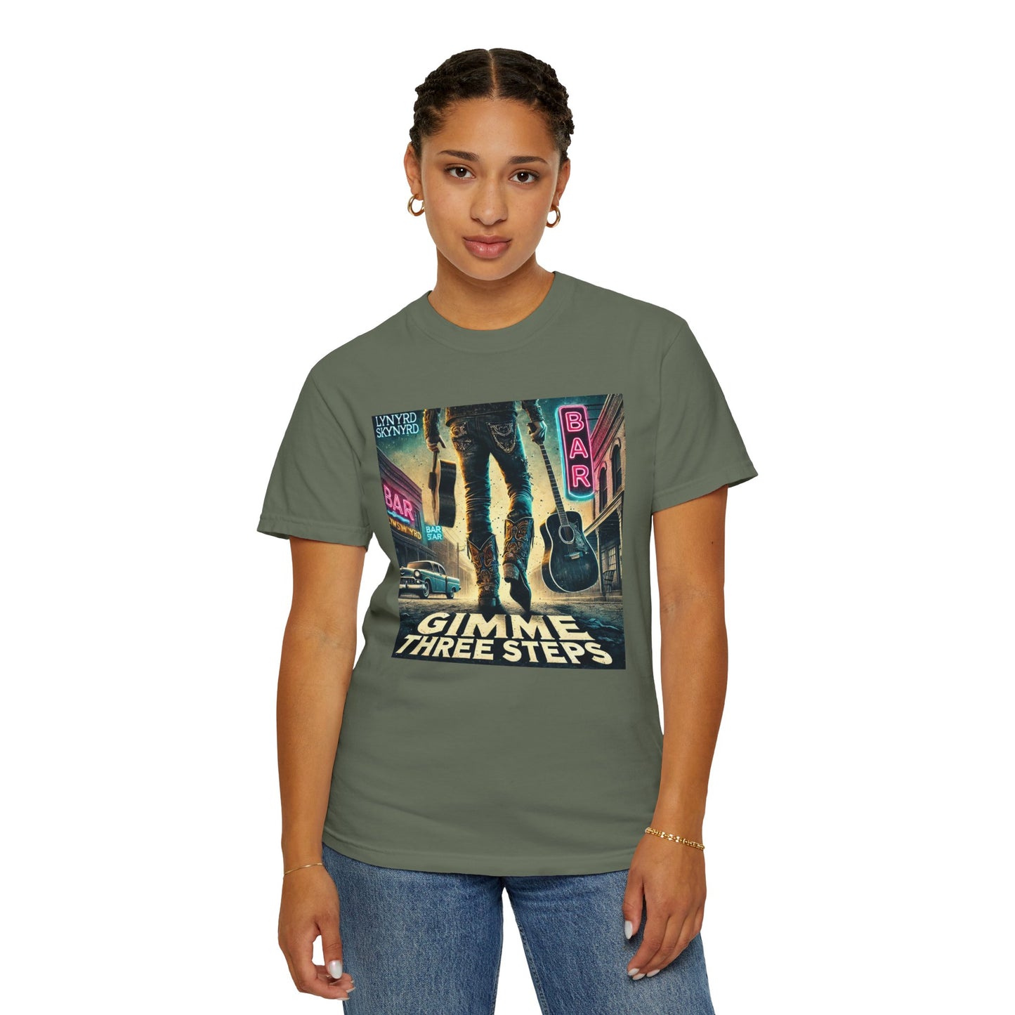 Music Lynyrd Skynyrd Inspired Gimme Three Steps AI Graphic - Unisex Comfort Colors Shirt