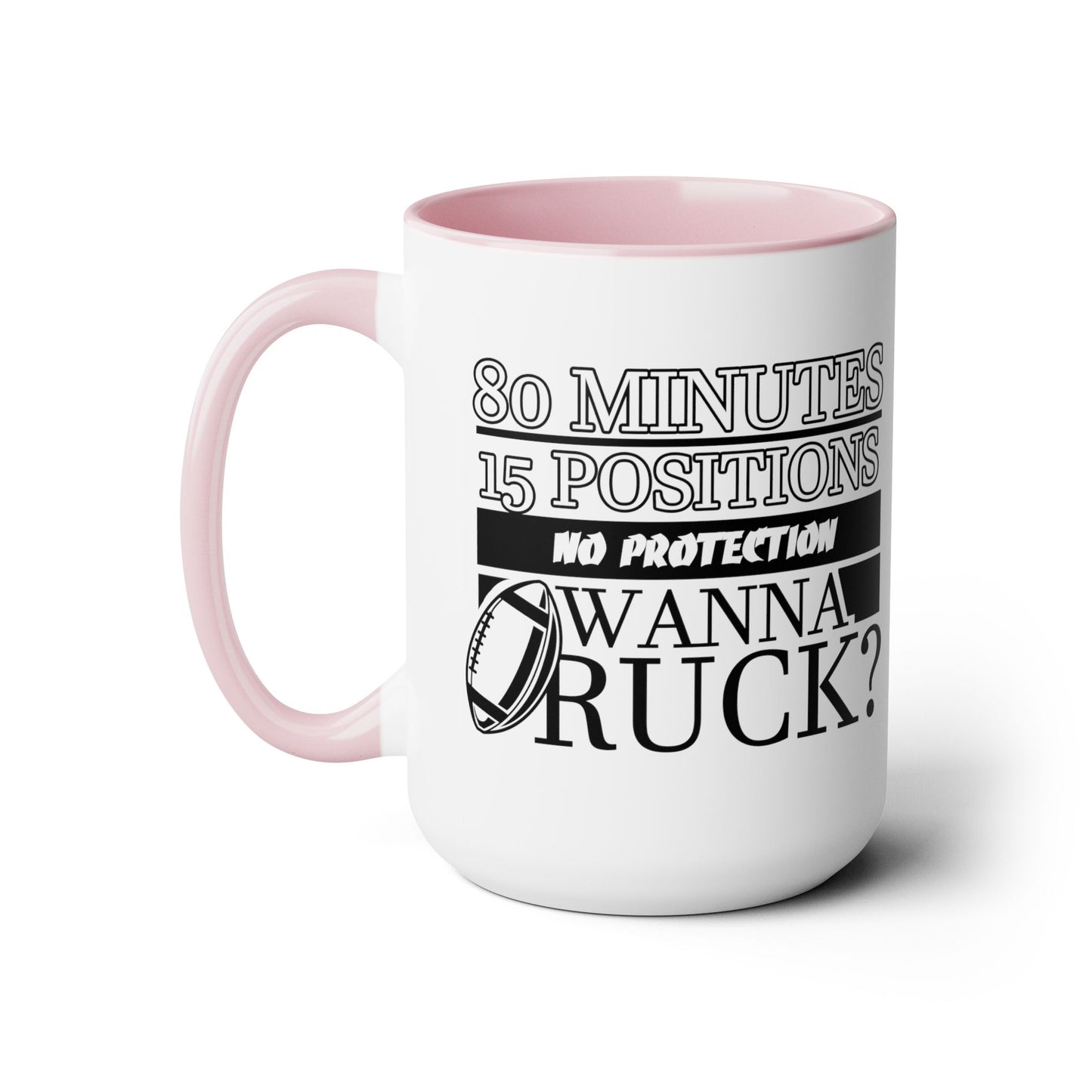 FUNNY RUGBY MUG  Two-Tone Coffee Mug, 15oz