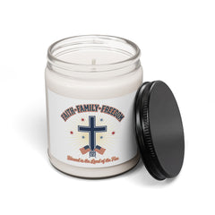 Faith Family Freedom Candle | Patriotic, Faith-based July 4th Vintage Americana