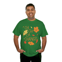 Changes Fall Leaves Graphic - Unisex Heavy Cotton Tee