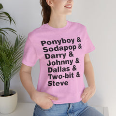 The Outsiders Shirt, Greasers Characters Shirt, Unisex Jersey Short Sleeve Tee