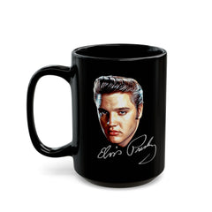 Portrait of Elvis Graphic - Black Mug (11oz, 15oz)