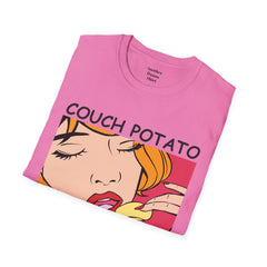Couch Potato Pop Art Girl Unisex Softstyle T-Shirt