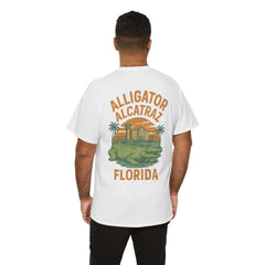 Alligator Alcatraz Unisex Heavy Cotton Tee, Florida Souvenir Shirt, Travel Gift, Vintage Style Tee, Nature Lover Apparel