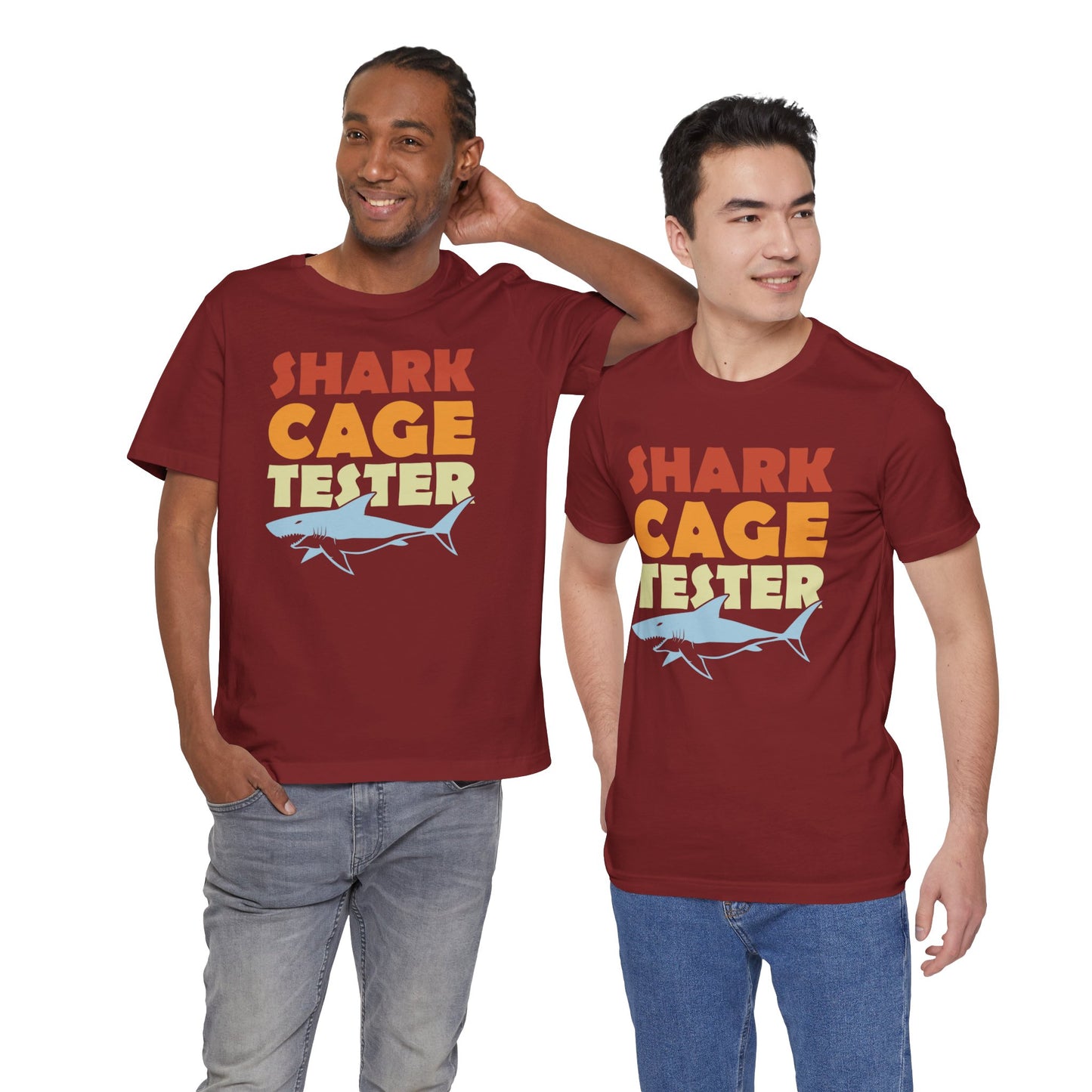 SHARK CAGE TESTER - Graphic Unisex Short Sleeve Tee