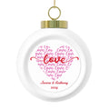 Love on a Heart of Love - Personalized Names Christmas Ball Ornament 2024