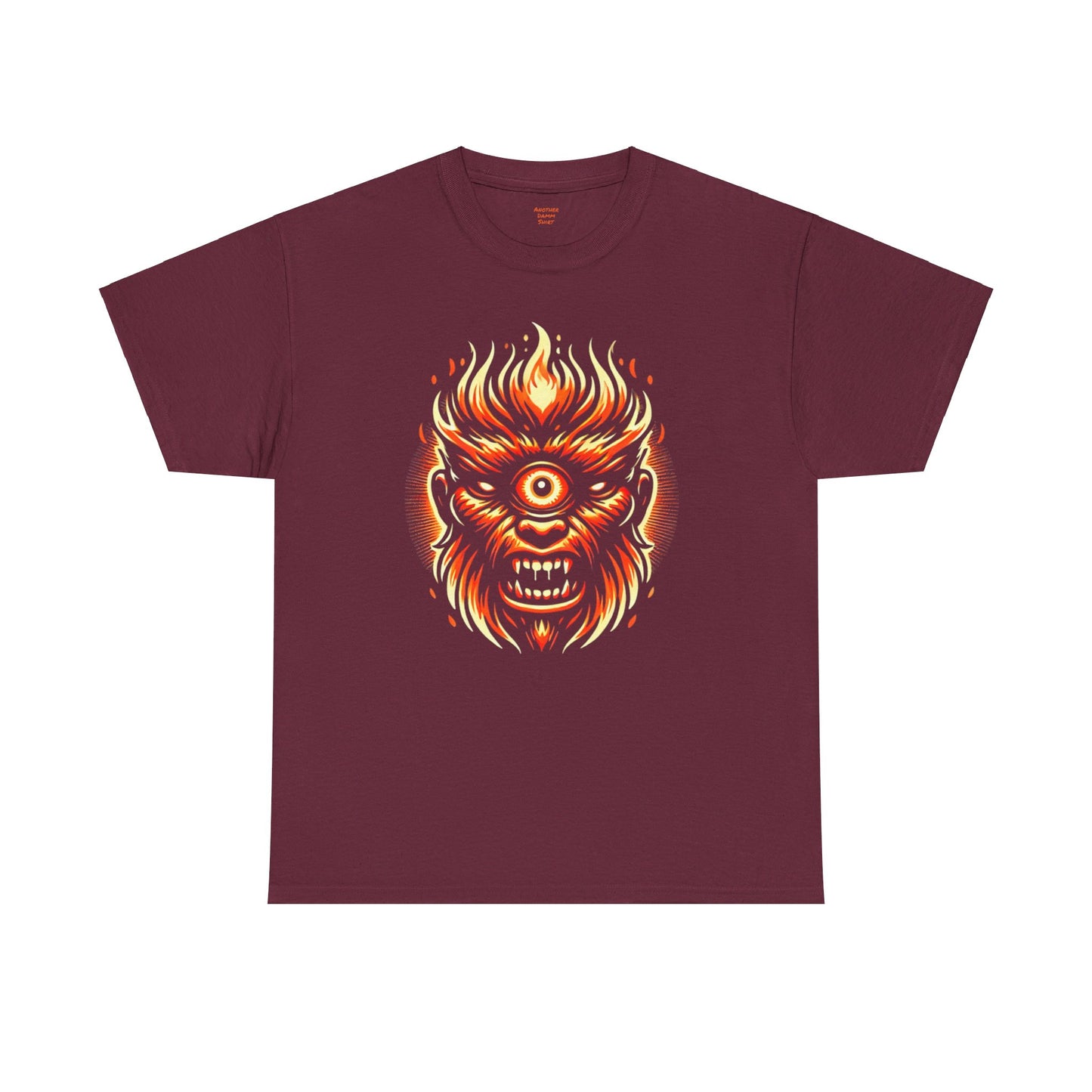 Flaming Fire Cyclops - Graphic Unisex Heavy Cotton Tee